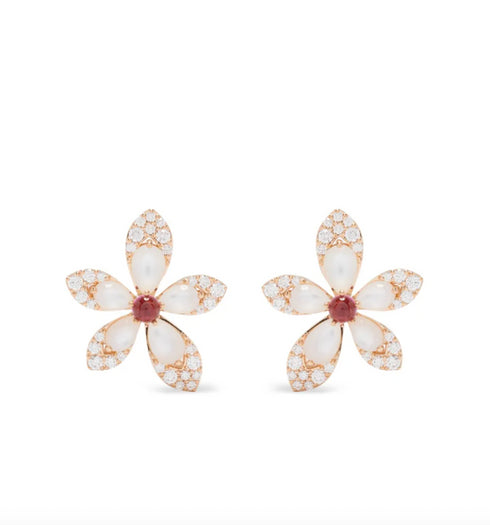 Pendientes de rubí Tiaré en oro rosa de 18 kt